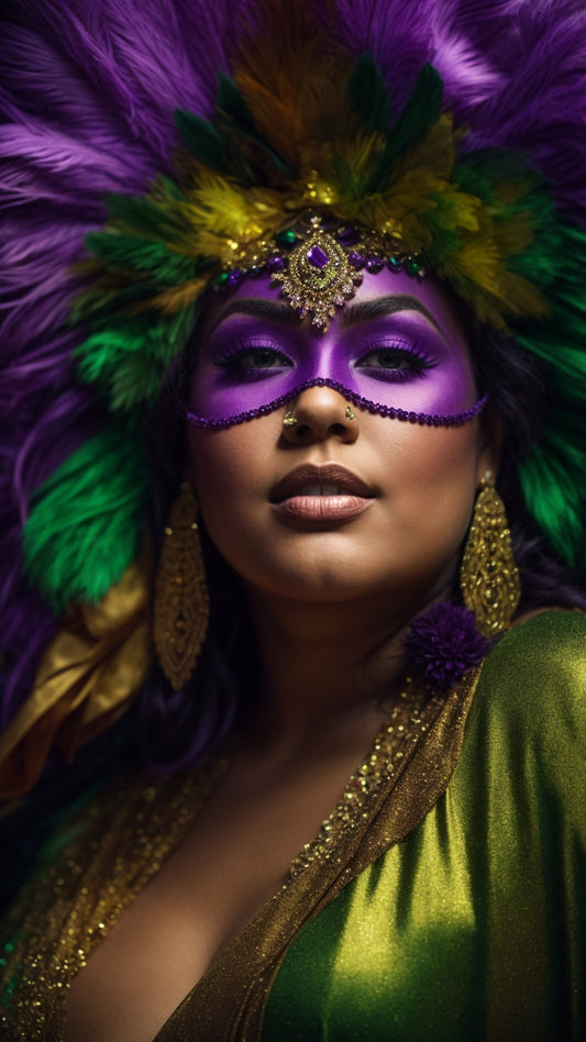 Celebrate Mardi Gras in Curvy Style with Purple, Green, and Gold