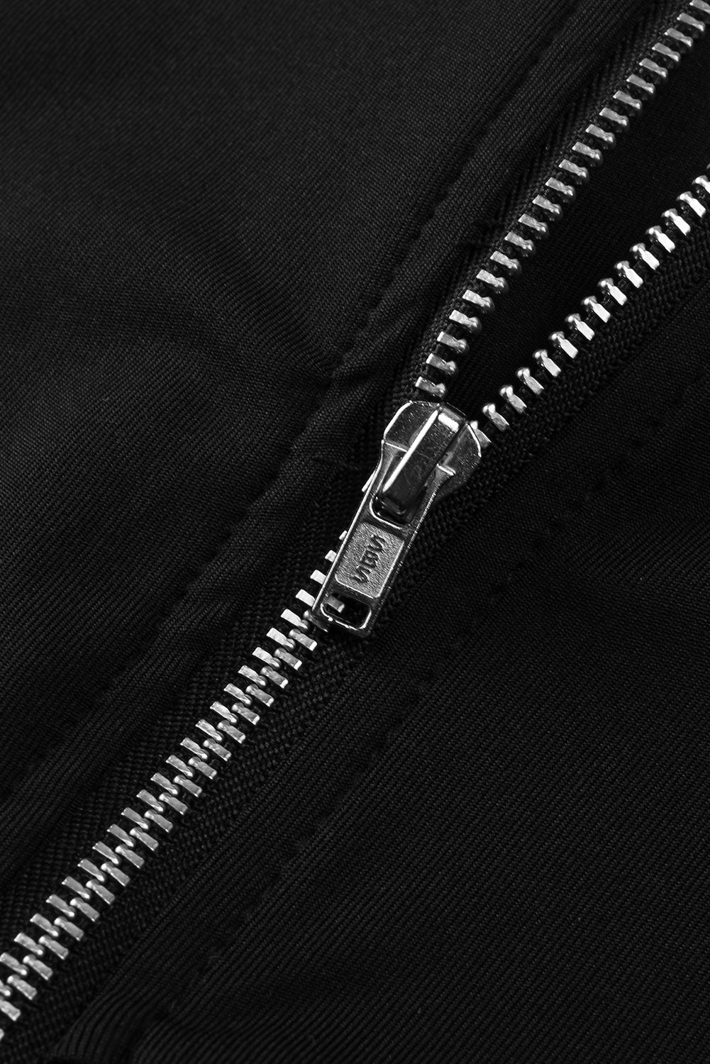 Black Bow Tie Puff Sleeve Plus Size High Slit Maxi Dress