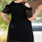 Black Cold Shoulder Lace Plus Size Dress