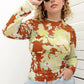 Plus Size Printed Round Neck Long Sleeve Blouse