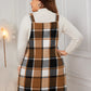 Plus Size Plaid Wide Strap Overall Dress