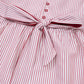 Red Stripe Plus Size Ruffled Hem Pinstriped Midi Dress