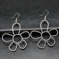 Silvery Alloy Hollowed Flower Hook Earrings