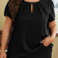 Plus Size Round Neck Short Sleeve Blouse