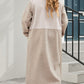 Plus Size Collared Neck Buttoned Longline Coat