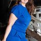 Dark Blue Plus Size Fashion Textured Short 2pcs Outfit
