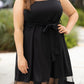 Black Plus Size Mesh Panel Skater Dress