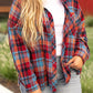 Red Plus Size Plaid Print Buttoned Shirt