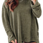 Moss Green Plus Size Textured Knit Long Sleeve Top