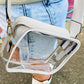 White Clear PVC Leather Strap Crossbody Bag