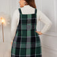 Plus Size Plaid Wide Strap Overall Dress