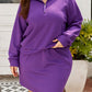 Wisteria Collar Half Zip Pullover Mini Skirt Plus Size 2pcs Set