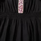 Black Leopard V Neck Patchwork Smocked Waist Plus Size Ruffled Dress