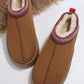 Chestnut Suede Contrast Print Plush Lined Snow Boots