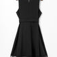 Black Plus Size Mesh Panel Skater Dress