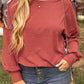 Redwood Burl Aztec Patchwork Drop Shoulder Plus Size High Low Sweatshirt