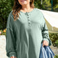 Seagrass Plus Size Exposed Seam Drop Shoulder Henley Top