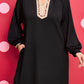 Black Contrast Color Block Leopard Trim Plus Size Ribbed Dress