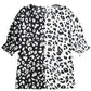 Black Plus Size Contrast Leopard Half Sleeve Blouse