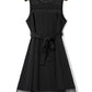 Black Plus Size Mesh Panel Skater Dress