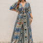 Plus Size Printed Half Sleeve Wide Leg Jumpsuit