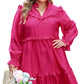 Rose Plus Size Ruffled Bubble Sleeve Dress