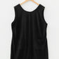 Black Plus Size Corduroy Patch Pocket Sleeveless Mini Dress