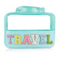 Mint Green TRAVEL Chenille Letter Clear PVC Makeup Bag