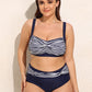 Plus Size Striped Adjustable Strap Two-Piece Swim Set