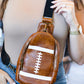 Brown Rugby PU Mini Crossbody Bag