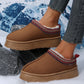 Chestnut Suede Contrast Print Plush Lined Snow Boots