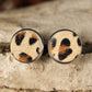 Brown Leopard Studded Earrings