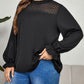 Honey Plus Size Round Neck Flounce Sleeve Blouse