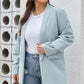 Sky Blue Plus Size Soft Lightweight Pocketed Lapel Blazer