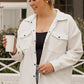 Beige Plus Size Textured Flap Pockets Jacket