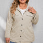 Khaki Plus Size Crochet Pattern Back Corduroy Jacket