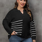 Plus Size Striped V-Neck Sweater