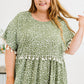 Green Plus size Leopard Tassel Dress