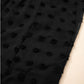 Black Dotty Textured Notched Neck Plus Ruffled Dress