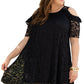 Black Cold Shoulder Lace Plus Size Dress