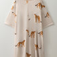 Apricot Plus Size Cheetah Print Side Pockets T Shirt Mini Dress