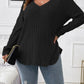 Plus Size V-Neck Long Sleeve T-Shirt