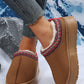 Chestnut Suede Contrast Print Plush Lined Snow Boots