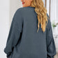 Plus Size Heart Ribbed Round Neck Sweatshirt