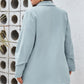 Sky Blue Plus Size Soft Lightweight Pocketed Lapel Blazer