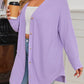 Orchid Petal Plus Size Waffle Knit Button Front Cardigan