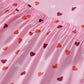 Pink Valentine Heart Shape Print Plus Size Sleepwear