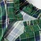 Green Plus Size Plaid Long Sleeve Notched Neck Shift Mini Dress