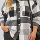 Gray Plus Size Checkered Button-Up Shacket