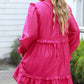 Rose Plus Size Ruffled Bubble Sleeve Dress